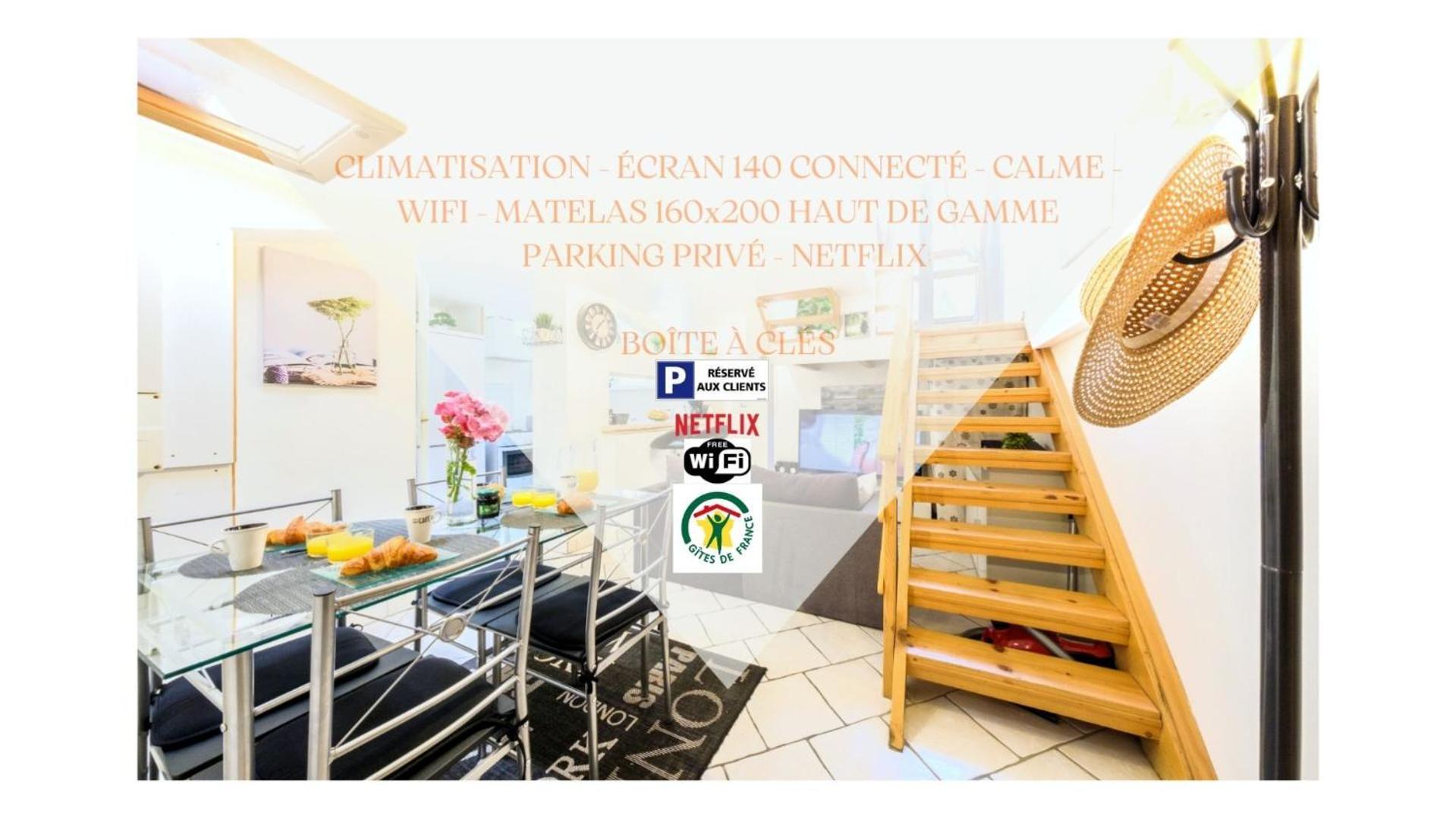 Beau Duplex 54M2, Classe 3 Etoiles Et Label "Gite De France" 5Min Centre, 15Min Gare Climatisation, Calme, 2 Chambres, Netflix Wifi, Tv 140Cms, Parking, Boite A Cles Arrivee Tardive - Gites La Tarine - Albertville Luaran gambar